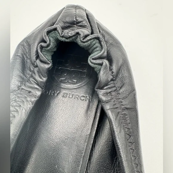 Tory Burch Black Flats with Gold Emblem - Picture 3 of 13